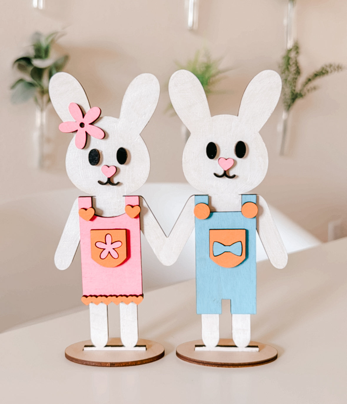 DIY Easter Bunny Couple Wood Art Kit