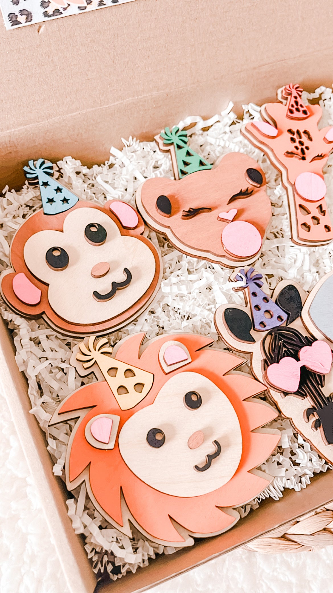 DIY Birthday Animals Paint & Glue Wood Kit for Kids